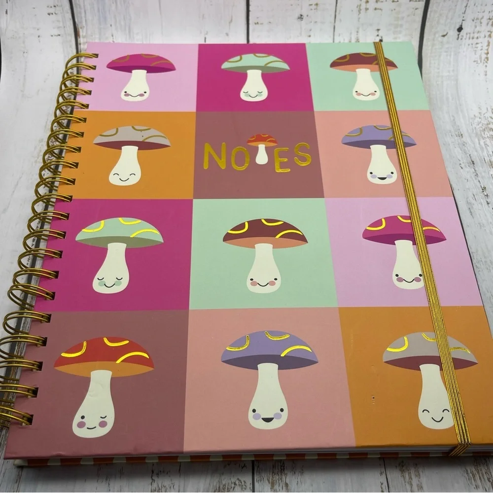Mega Spiral Hot Stamp Notebook, Mushroom Notes, 11.25